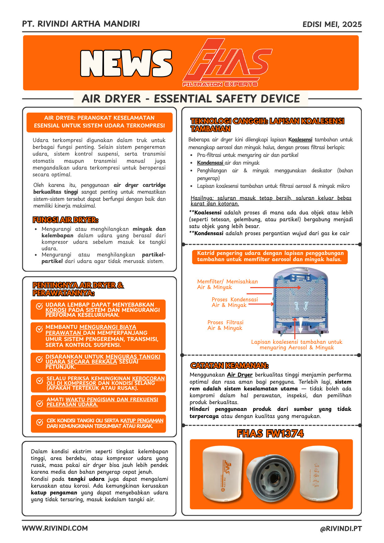 Bulletin Newsletter FHAS Edition May 2025 – AIR DRYER – ESSENTIAL SAFETY DEVICE